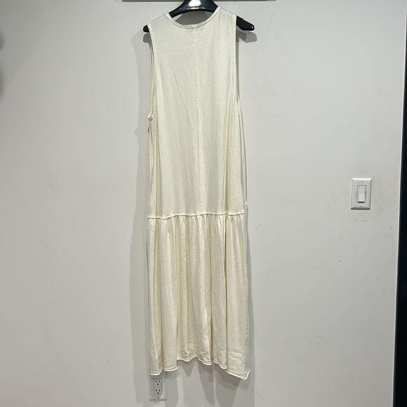 Free people beach tank style drop waist maxi dress Cream Sleeveless Dress large - Picture 5 of 5